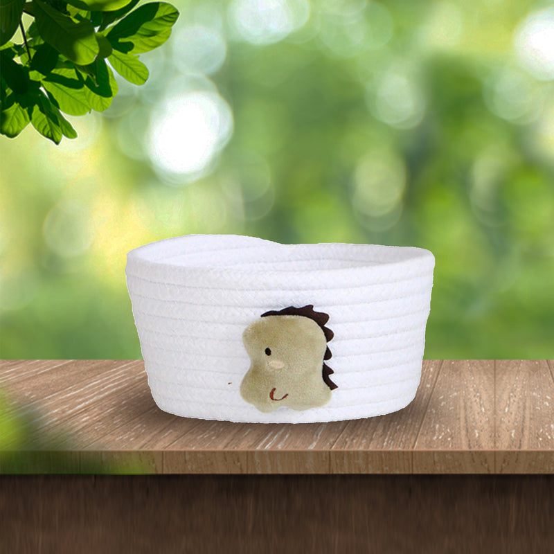 Handmade White Cotton Gift Basket and Desktop Organiser - Chick