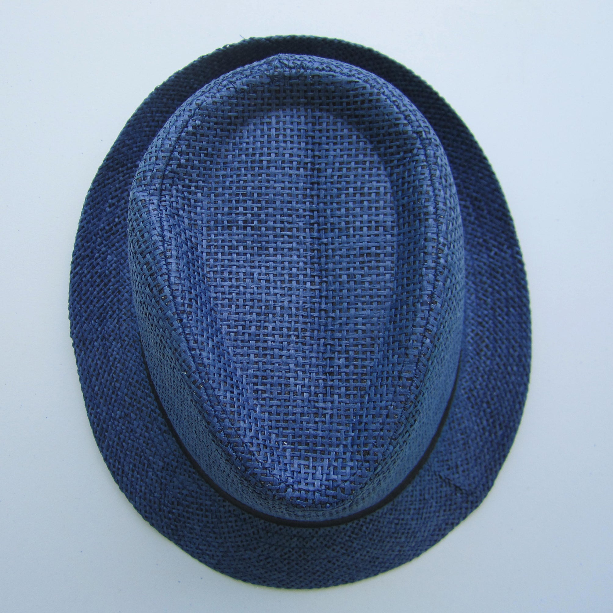 Men Cowboy Straw Hat - Navy Blue