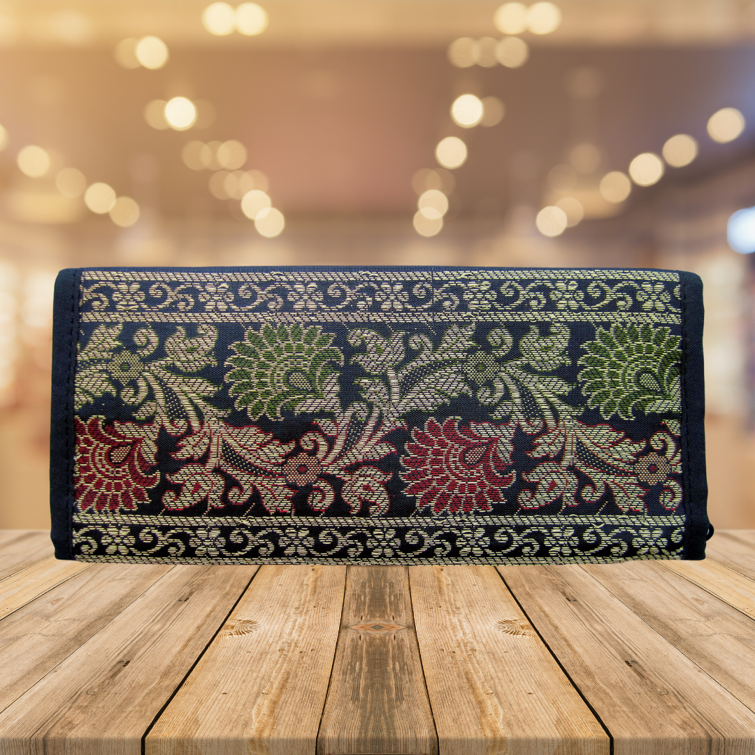 Ethnic Wallet - Black & Golden embroidery