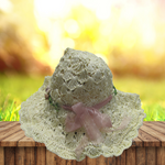 Crochet Crisscross Woven (Floral Ribbon) Straw Hats - Off white