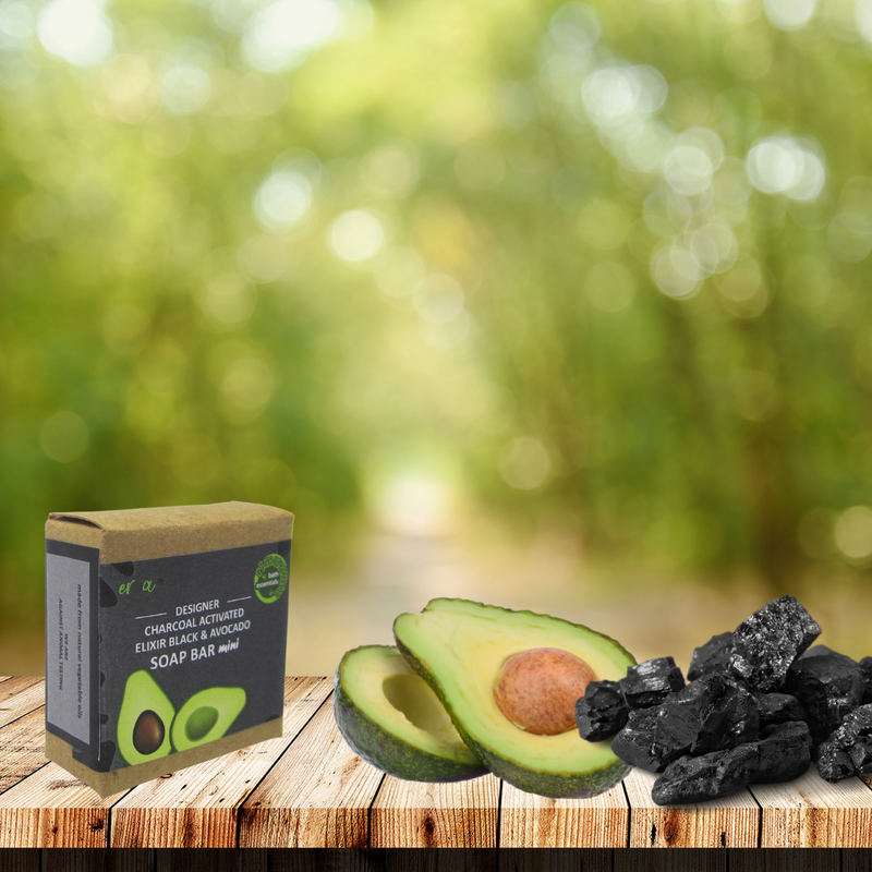 RIMURIMU Handmade Charcoal Activated Elixir Black & Avocado Designer Bath Soap MINI