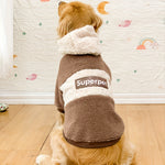 Cozy Dog Sweater Hoodie with Superpet Design, Warm Pullover for Medium to Large Breeds
