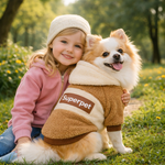 Cozy Dog Sweater Hoodie with Superpet Design, Warm Pullover for Medium to Large Breeds