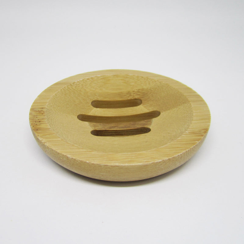 Natural Bamboo Soap Tray - Round Shaped