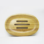 Natural Bamboo Oval Shape Soap Tray - BIG