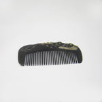 Tibet Hand Carved Yak Horn Combs - BLACK Love Birds Kissing