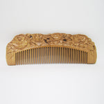 Natural Peach Wood comb (Vintage Rose Floral Series)