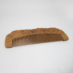 Natural Peach Wood comb (Vintage Rose Floral Series)