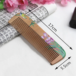 Natural Peach Wood Classic (Floral Design 1) comb