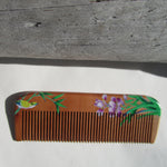 Natural Peach Wood Classic (Floral Design 1) comb