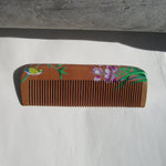 Natural Peach Wood Classic (Floral Design 1) comb