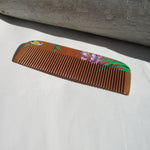 Natural Peach Wood Classic (Floral Design 1) comb