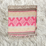 Beige shawl with baby pink pattern