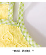Spring and Summer Dog Cute Love Relief Texture Bow Strap Cat Tank Top Pet Dog Clothes Puppy Clothes Dog Costume