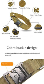 Durable Tactical Dog Collar Leash Pet Bungee Leash Durable Nylon Pet Training Collars With Handle Large Dogs French Bulldog