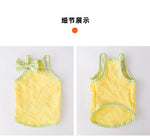 Spring and Summer Dog Cute Love Relief Texture Bow Strap Cat Tank Top Pet Dog Clothes Puppy Clothes Dog Costume