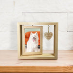 Pet Memorial Photo Frame Wooden Desktop Memorial Heart Pendant Dog Memorial Home Table Decoration For Bedroom Living Room