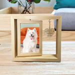 Pet Memorial Photo Frame Wooden Desktop Memorial Heart Pendant Dog Memorial Home Table Decoration For Bedroom Living Room
