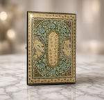 Paper Mache Keepsake Box with Gold Floral Motifs