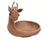 Rattan Woven Fruit Basket - Deer Bread Basket Fruit Bowl/Vegetable Snack Basket