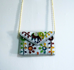 Embroidered Ethnic Boho Shoulder Crossbody Bag - White