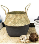 Seagrass Straw Baskets - BLACK