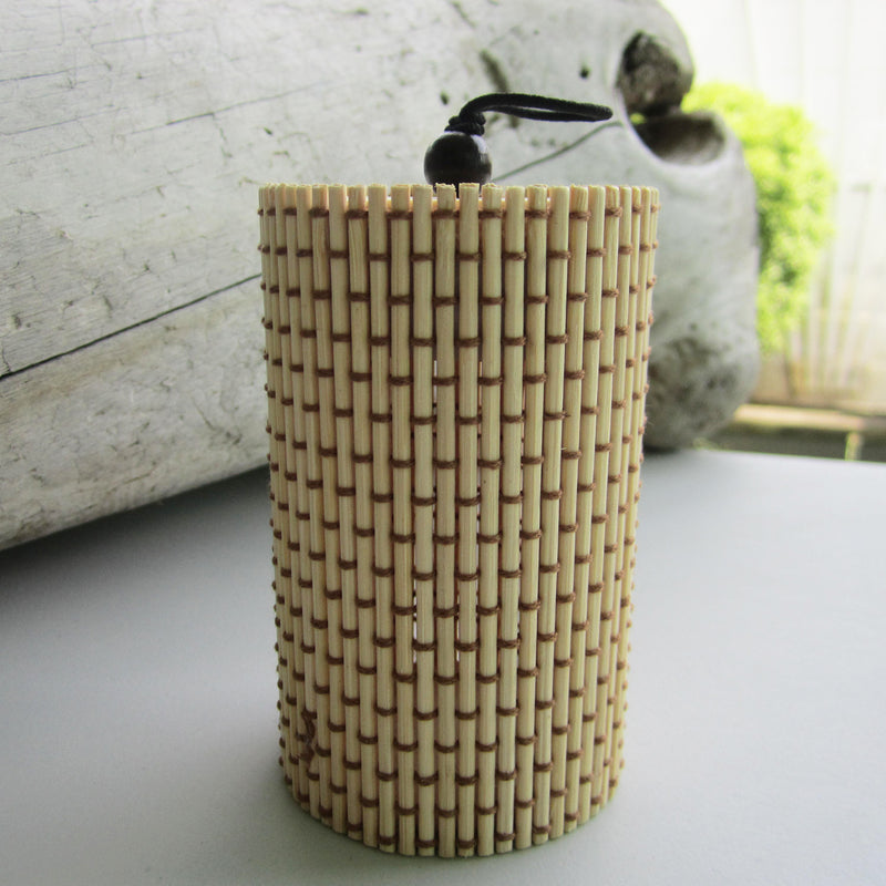 Unique Cylindrical Jewelry Bamboo Storage Box - Beige