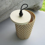 Unique Cylindrical Jewelry Bamboo Storage Box - Beige
