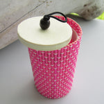 Unique Cylinder Jewelry Bamboo Storage Box - Rosy Red
