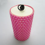 Unique Cylinder Jewelry Bamboo Storage Box - Rosy Red