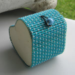 Simple Cute Heart Shaped Bamboo Storage Box - Blue