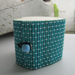 Simple Cute Heart Shaped Bamboo Storage Box - Blue