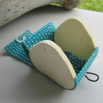 Simple Cute Heart Shaped Bamboo Storage Box - Blue