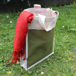 Jute Handbag - Patch Murky Green