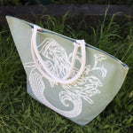 Jute Shopping Bag SeaGrn Mermaid - Big