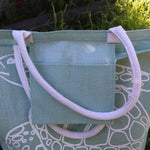 Jute Shopping Bag SeaGrn Turtle - Big