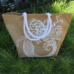 Jute Shopping Bag Khakhi Mermaid - Big