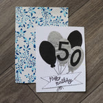 Handmade Birthday card - 50th Birthday greeting card