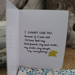 Handmade Feelings card - Don't Leave Me greeting card