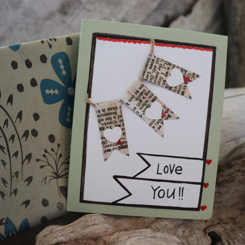 Handmade Feelings card - Love You greeting card