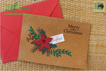 Handmade Handcrafted Flower Leaf Paper Christmas Greeting Cards