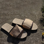 Jute Slip On Slippers Open - Lgt Brwn (size L)