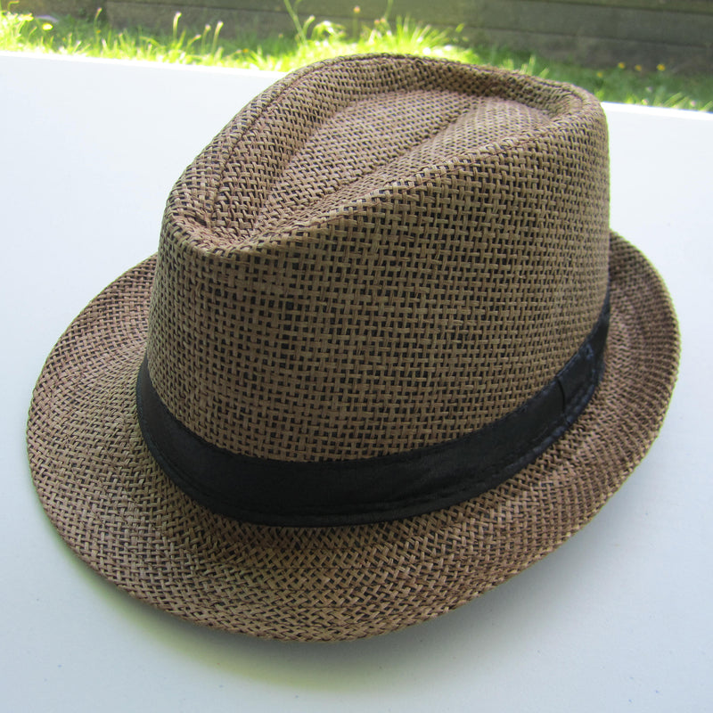 Men Cowboy Straw Hat - Coffee