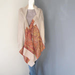 Pashmina - Grey wilth Self patterned Red border Stole