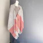 Pashmina - Grey with self patterned dark Pink border Stole