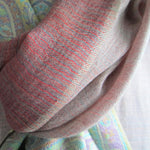 Pashmina - Red with Self patterned Grey Border Stole