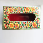 Paper Mache Tissue Paper Box (Grey with yellow flowers)