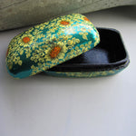 Paper Mache Gift Box - Blue (Yellow flowers)