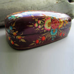 Paper Mache Gift Box - Purple (Yellow and Orange flowers)