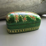 Paper Mache Gift Box - Green (Yellow flowers)